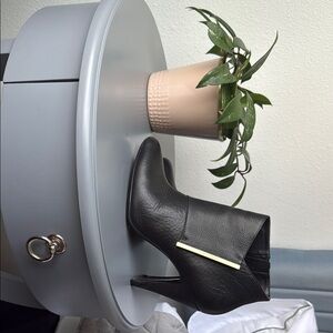 Calvin Klein Black Ankle Boots with Gold Accent - worn 1 time only